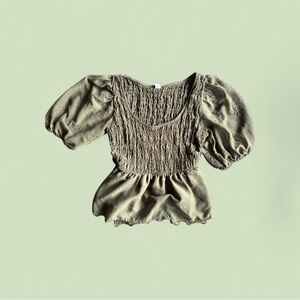 Old Navy Olive Green Smocked Blouse